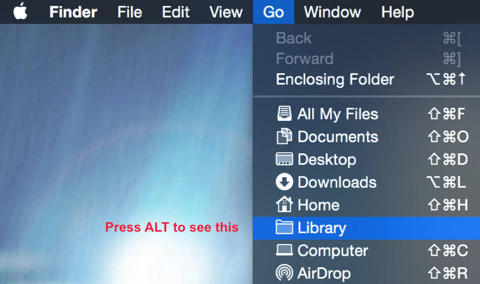Access the Library folder